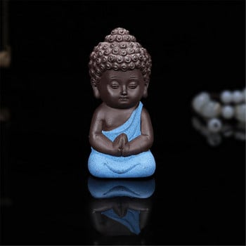 Мини сладък лилав пясъчен чай Pet Little Monk Tea Pet Ceramic Small Tathagata Succulent Pot Decoration Creative Home Decoration