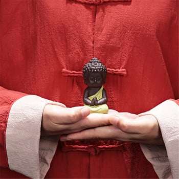 Мини сладък лилав пясъчен чай Pet Little Monk Tea Pet Ceramic Small Tathagata Succulent Pot Decoration Creative Home Decoration