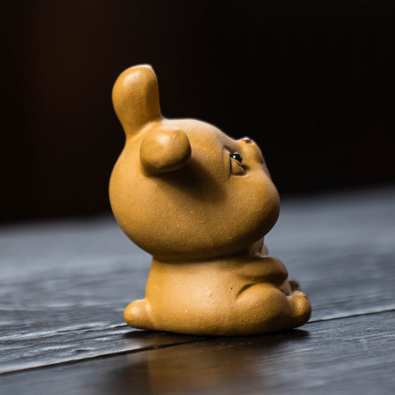 Yixing Purple Clay Tea Háziállat Kézzel Készített Nyúl szobor Díszek Állati Tea Figura Szobrász Mesterségek Kínai teáskészlet Díszek Művészet