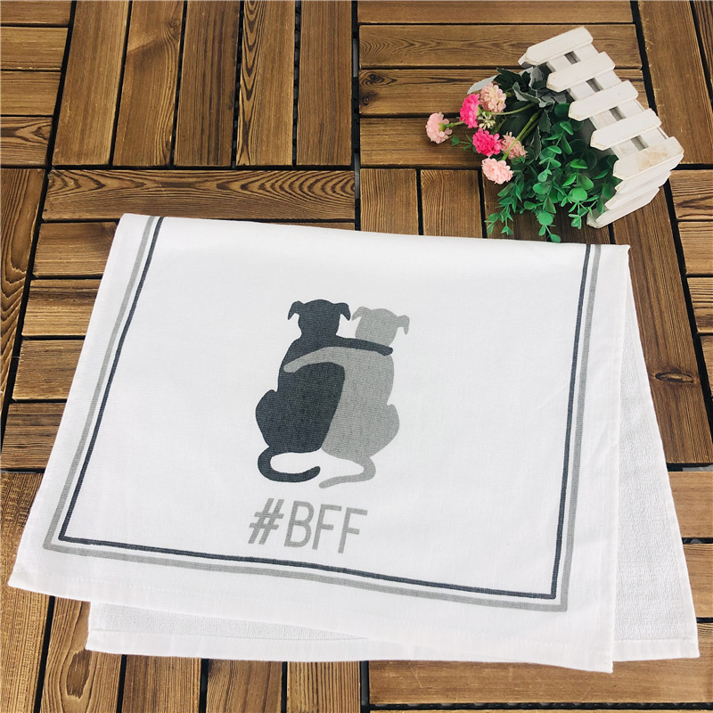 Tējas dvielis Kokvilnas audums uzsūc ūdeni tējas salvete roku dvielis modes Animal Cartoon Biezs un ciets 70*45cm Jauns