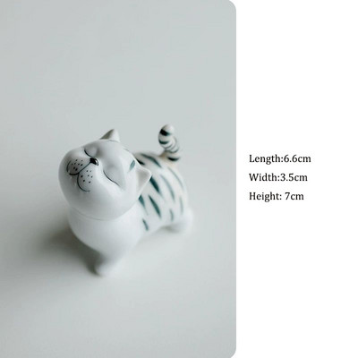 Kitty tējas galda piederumi Mājas biroja tējas rotaļlietas dekorēšana Kung Fu tējas servīzes ceremonija Ķīniešu tējas ornaments figūriņa kaķis tēja mājdzīvnieks