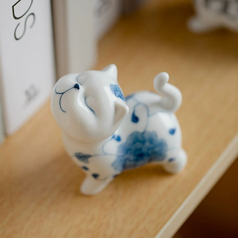 Kitty tējas galda piederumi Mājas biroja tējas rotaļlietas dekorēšana Kung Fu tējas servīzes ceremonija Ķīniešu tējas ornaments figūriņa kaķis tēja mājdzīvnieks