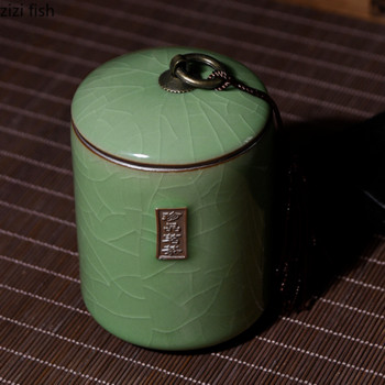 Керамичен буркан Чай Caddy Затворен резервоар за съхранение на буркан Буркани за бонбони Кутия за чай Контейнер за чай Органайзер за чай Кутия за съхранение на храна Декоративни буркани
