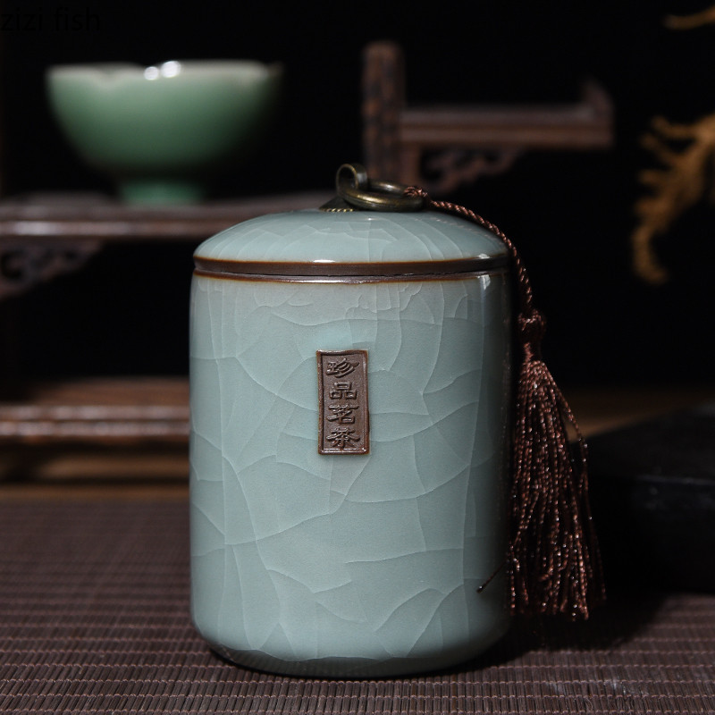 Kerámia tégely tea Caddy lezárt tégely tároló tartály cukorka tégelyek teásdoboz teás tartály teaszervező ételtároló doboz dekoratív tégelyek