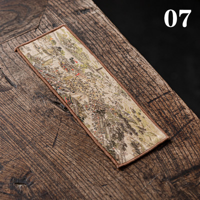 Paklājiņa komplektam Dvieļu galda paklājiņš Tējas uzsūcošs dekors Ķīniešu samta galda piederumi Audums virtuvei krāsota kokvilnas salvete