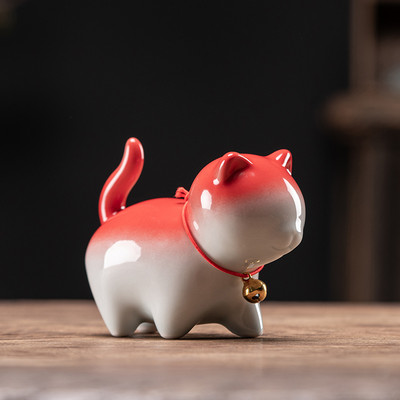 Keramikas rokām gatavota tēja mājdzīvnieks Mājas biroja dekorēšana Kung Fu tējas servīzes ceremonija Ķīniešu tējas ornaments figūriņa Kitija kaķa tējas mājdzīvnieks