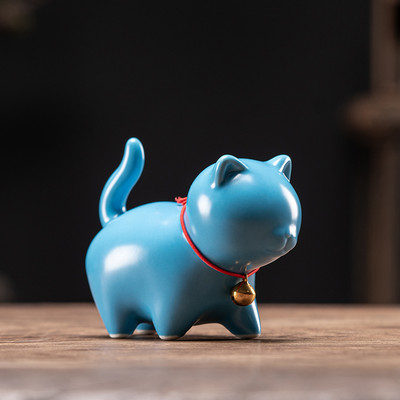 Keramikas rokām gatavota tēja mājdzīvnieks Mājas biroja dekorēšana Kung Fu tējas servīzes ceremonija Ķīniešu tējas ornaments figūriņa Kitija kaķa tējas mājdzīvnieks