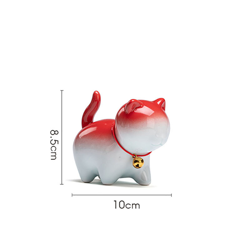 Keramikas rokām gatavota tēja mājdzīvnieks Mājas biroja dekorēšana Kung Fu tējas servīzes ceremonija Ķīniešu tējas ornaments figūriņa Kitija kaķa tējas mājdzīvnieks