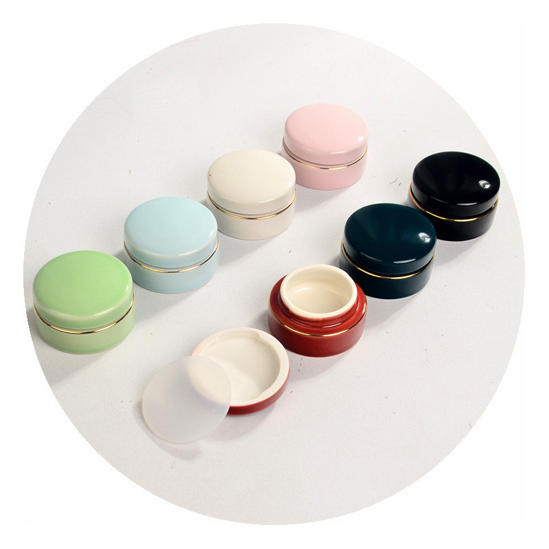 15 ml keramikas smaržu pulveris, medicīnas burka, porcelāns, pārnēsājams ceļojumu mini tējas burciņa, noslēgta kastīte uzglabāšanas trauka noformējums mūsdienīgs