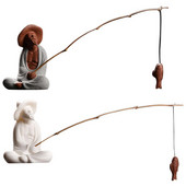 Statujas figūriņas tējas rotājuma aksesuāri Jauki keramikas skulptūras dekorācijas dāvana tējnīcai Bērnu dienas dāvana