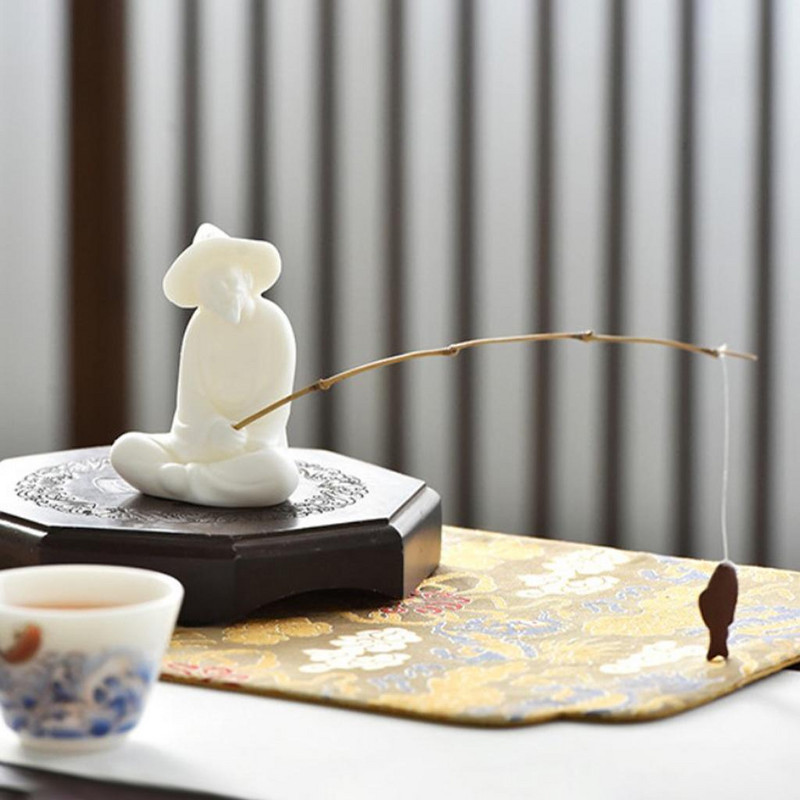 Statujas figūriņas tējas rotājuma aksesuāri Jauki keramikas skulptūras dekorācijas dāvana tējnīcai Bērnu dienas dāvana