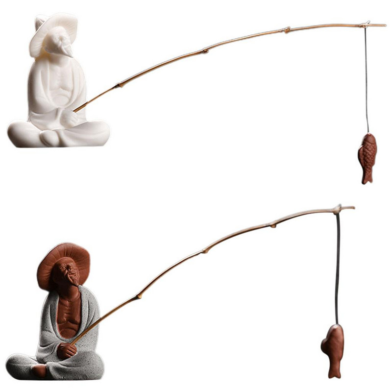 Statujas figūriņas tējas rotājuma aksesuāri Jauki keramikas skulptūras dekorācijas dāvana tējnīcai Bērnu dienas dāvana