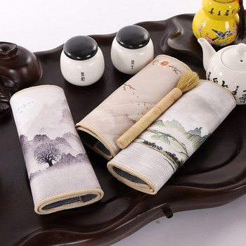 2022 Нова велурена салфетка за чай Антична рисувана кърпа за чай Удебелена абсорбираща кърпа за чай Аксесоари за чай Чаена церемония Инструменти за чай LC624