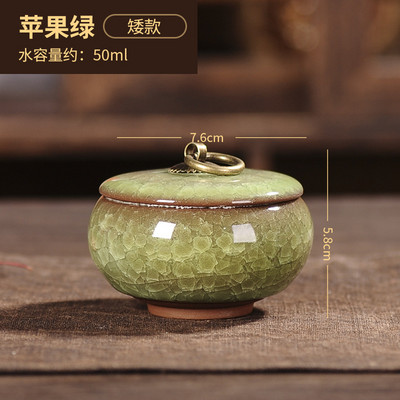 Tējas trauka krāsa, plaisas keramikas tējas burkas uzglabāšanas tvertne, pārnēsājama, smalka maza tējas kastīte, pārnēsājama mini uzglabāšanas kaste mājas dekorēšana