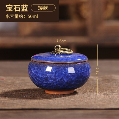 Tējas trauka krāsa, plaisas keramikas tējas burkas uzglabāšanas tvertne, pārnēsājama, smalka maza tējas kastīte, pārnēsājama mini uzglabāšanas kaste mājas dekorēšana