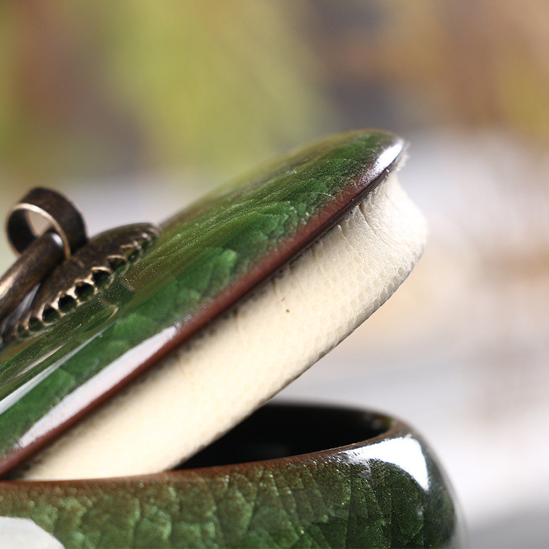 Tējas trauka krāsa, plaisas keramikas tējas burkas uzglabāšanas tvertne, pārnēsājama, smalka maza tējas kastīte, pārnēsājama mini uzglabāšanas kaste mājas dekorēšana