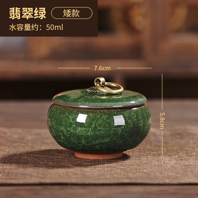 Tējas trauka krāsa, plaisas keramikas tējas burkas uzglabāšanas tvertne, pārnēsājama, smalka maza tējas kastīte, pārnēsājama mini uzglabāšanas kaste mājas dekorēšana