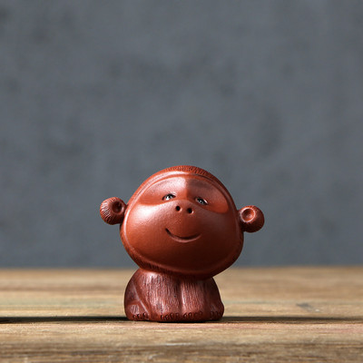 Tea Kisállat Lila Agyag Aranyos Majom Kézzel készített Lila Sár Tiszta Cement Zodiákus Teaceremónia Kiegészítők Tea asztaldísz