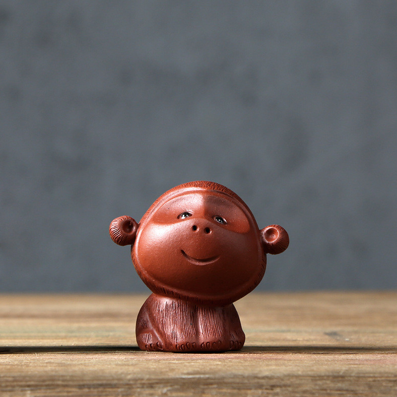 Tea Kisállat Lila Agyag Aranyos Majom Kézzel készített Lila Sár Tiszta Cement Zodiákus Teaceremónia Kiegészítők Tea asztaldísz