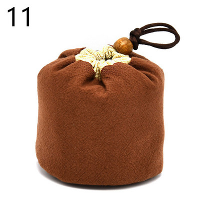 Teaeszközök Hordozható teáskanna köteg zseb bronzosító minta vastagított pamut kis teáscsésze táska utazó teáskészlet tároló táska