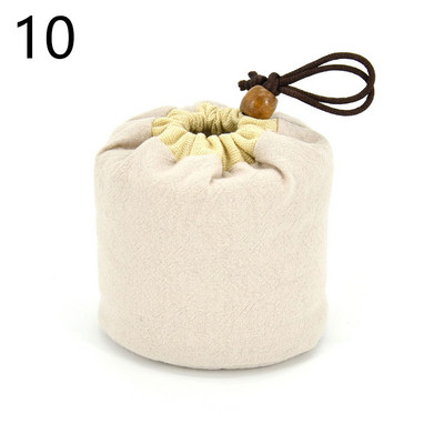 Teaeszközök Hordozható teáskanna köteg zseb bronzosító minta vastagított pamut kis teáscsésze táska utazó teáskészlet tároló táska