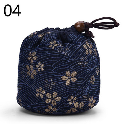 Teaeszközök Hordozható teáskanna köteg zseb bronzosító minta vastagított pamut kis teáscsésze táska utazó teáskészlet tároló táska