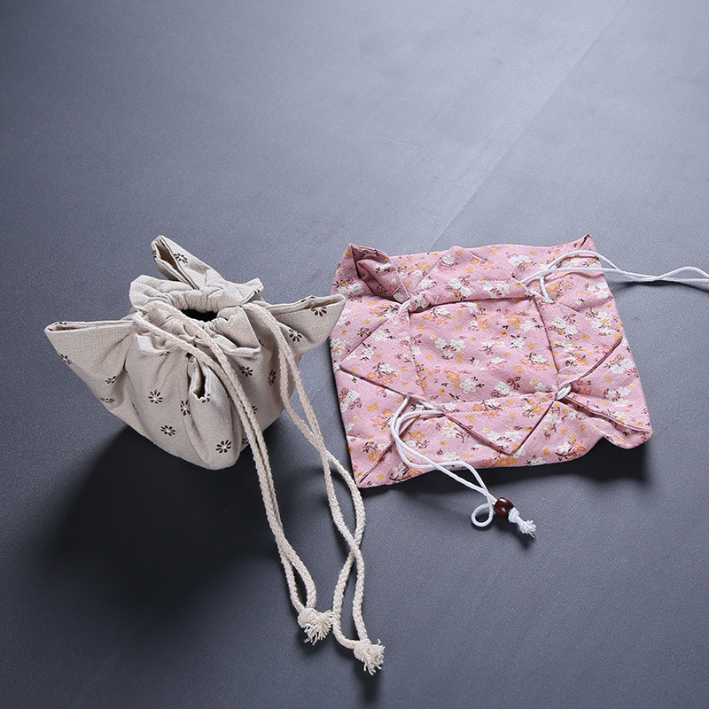 Kokvilnas kaņepju tējas komplekts uzglabāšanas auduma maisiņš Tangpo auduma pārsegs silts katla vāks karstā ūdens pārsegs Pārnēsājams ceļojumu tējas tases tējas kannas maisiņš ZD39