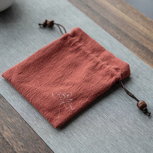 Tējas krūze Šķidruma maisiņš Kokvilnas lina pārnēsājams tējas krūzes maisiņš Tējas komplekts Piederumi Paka kabata 1 gab.