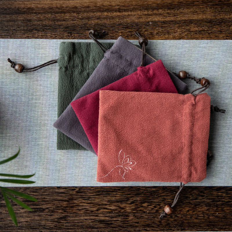 Tējas krūze Šķidruma maisiņš Kokvilnas lina pārnēsājams tējas krūzes maisiņš Tējas komplekts Piederumi Paka kabata 1 gab.