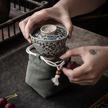 Единична чаша Buggy Bag Master Cup Bag Portable Tea Brewing Pot Jian Kiln Cup Cloth Bag Drawstring Cotton Lenen Bag Envio Gratis