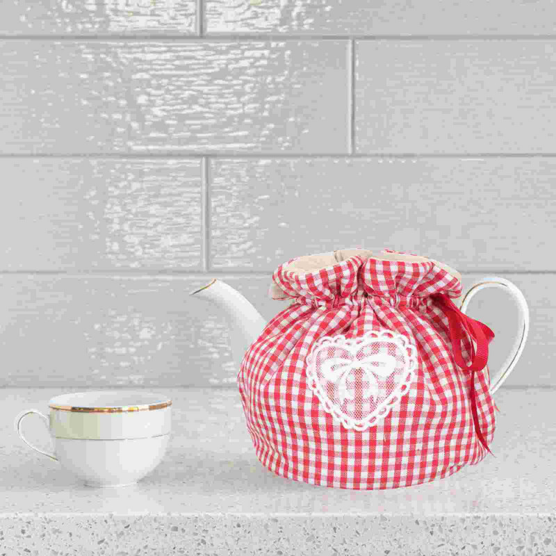 Tējas vāks tējkanna mājīgs tējkannas sildītājs izolēts mājīgs silts katli vintage kokvilnas segas sildītājs stepēts serveris angļu kafija