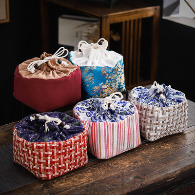 1 Pot 4 Cups /1 Pot 2 Cups Storage Bag Tea Cozies Travel Tea Set Portable Bundle Pocket Βαμβακερή και λινό τσάντα αποθήκευσης για φλιτζάνι τσαγιού LC674