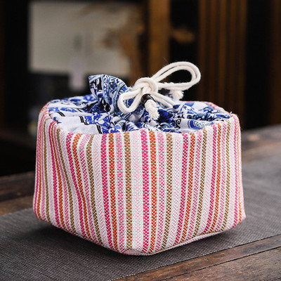 1 trauks 4 tases / 1 katls 2 tases uzglabāšanas maisiņš tējas Cozies ceļojumu tējas komplekts Pārnēsājams komplekts kabatas kokvilnas un lina tējas krūzes uzglabāšanas maisiņš LC674