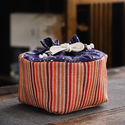 1 trauks 4 tases / 1 katls 2 tases uzglabāšanas maisiņš tējas Cozies ceļojumu tējas komplekts Pārnēsājams komplekts kabatas kokvilnas un lina tējas krūzes uzglabāšanas maisiņš LC674