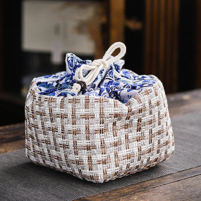 1 trauks 4 tases / 1 katls 2 tases uzglabāšanas maisiņš tējas Cozies ceļojumu tējas komplekts Pārnēsājams komplekts kabatas kokvilnas un lina tējas krūzes uzglabāšanas maisiņš LC674