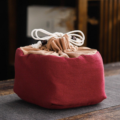 1 trauks 4 tases / 1 katls 2 tases uzglabāšanas maisiņš tējas Cozies ceļojumu tējas komplekts Pārnēsājams komplekts kabatas kokvilnas un lina tējas krūzes uzglabāšanas maisiņš LC674