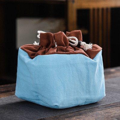 1 trauks 4 tases / 1 katls 2 tases uzglabāšanas maisiņš tējas Cozies ceļojumu tējas komplekts Pārnēsājams komplekts kabatas kokvilnas un lina tējas krūzes uzglabāšanas maisiņš LC674