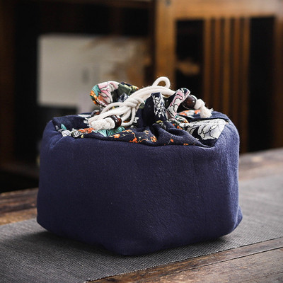 1 trauks 4 tases / 1 katls 2 tases uzglabāšanas maisiņš tējas Cozies ceļojumu tējas komplekts Pārnēsājams komplekts kabatas kokvilnas un lina tējas krūzes uzglabāšanas maisiņš LC674