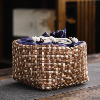 1 trauks 4 tases / 1 katls 2 tases uzglabāšanas maisiņš tējas Cozies ceļojumu tējas komplekts Pārnēsājams komplekts kabatas kokvilnas un lina tējas krūzes uzglabāšanas maisiņš LC674