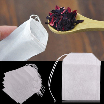 100 бр./лот пакетчета чай за еднократна употреба Празна торбичка чай с връв Heal Seal Филтърна хартия за билкови пакетчета чай за насипен чай