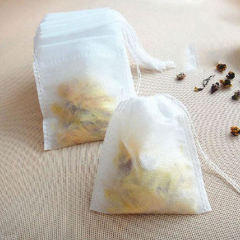 100 бр./лот пакетчета чай за еднократна употреба Празна торбичка чай с връв Heal Seal Филтърна хартия за билкови пакетчета чай за насипен чай