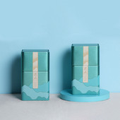 Tea ónlemez lezárt doboz Pu`er szervező négyzet alakú vastag fém üres teacsomagolás beépített lezárt zacskó tea