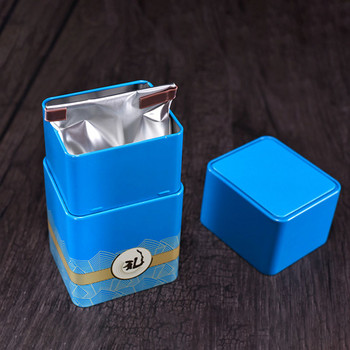 Σφραγισμένο κουτί από λευκοσίδηρο τσαγιού Pu\'er Organizer Τετράγωνο χοντρό μέταλλο Άδειο Τσάι Συσκευασία Ενσωματωμένη σφραγισμένη σακούλα Τσάι