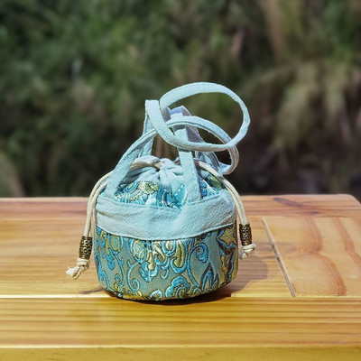 Kínai stílusú teaceremónia Mester egypohárnyi tárolótáska pamutvászon tinta Batik háromrétegű varrás mini textil teászsák ZD48