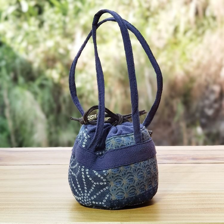 Kínai stílusú teaceremónia Mester egypohárnyi tárolótáska pamutvászon tinta Batik háromrétegű varrás mini textil teászsák ZD48