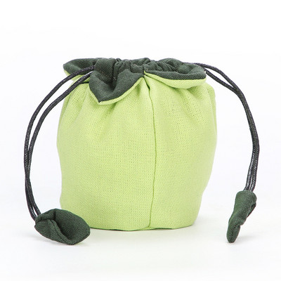 Kokvilnas un lina maisiņš tējas krūzes maisiņu komplekts kabata Radošs tējas trauku uzglabāšanas maisiņš Pārnēsājams ceļojumu tējkannas uzglabāšanas maisiņš Tējas rīki LC649