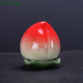 Pārnēsājams persiku keramikas tējas Caddy radošs noslēgts katls Sarkanā zaļā tēja Pu'er tējas uzglabāšana Tējas trauks Tējas skārde