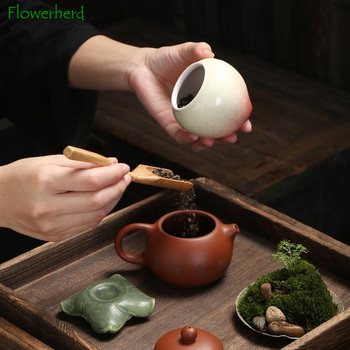 Φορητό ροδάκινο κεραμικό τσάι Caddy Creative σφραγισμένη κατσαρόλα Κόκκινο πράσινο τσάι Pu\'er Tea Storage Δοχείο τσαγιού Δοχείο τσαγιού