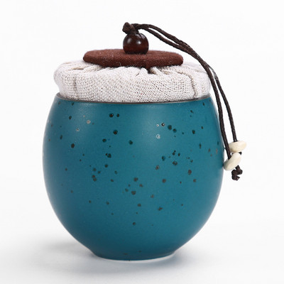 Pārnēsājams persiku keramikas tējas Caddy radošs noslēgts katls Sarkanā zaļā tēja Pu'er tējas uzglabāšana Tējas trauks Tējas skārde