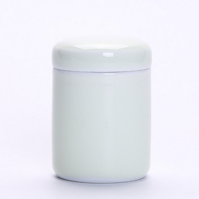 Pārnēsājams persiku keramikas tējas Caddy radošs noslēgts katls Sarkanā zaļā tēja Pu'er tējas uzglabāšana Tējas trauks Tējas skārde